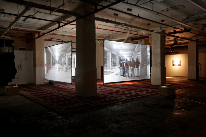 <p>Köken Ergun, <i>Ashura</i>, 2012, installation, Protocinema, New York, photo by Ergu</p>