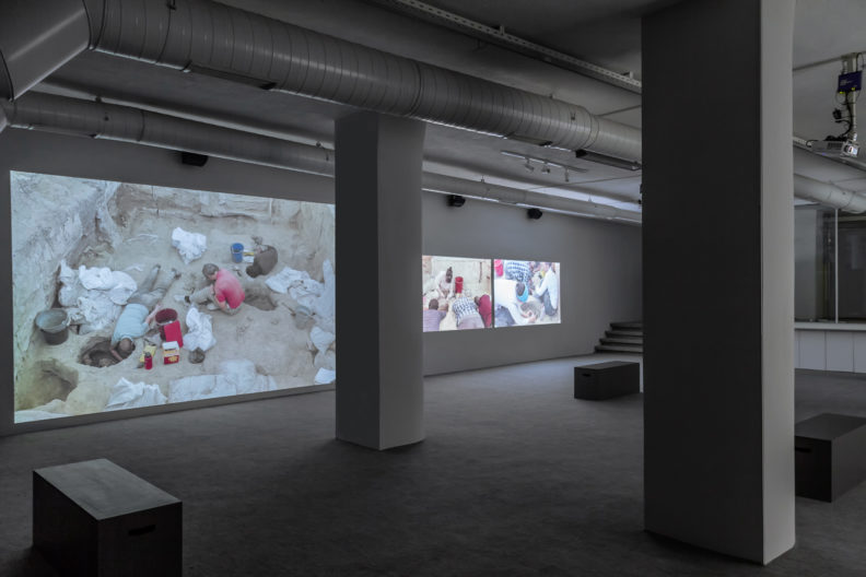 <p>Rossella Biscotti, <em>The City</em>, 2018, installation, produced by Protocinema, Istanbul, with support from Mondriaan Fund and NEARCH project, supported by the European Commission, courtesy Wilfried Lentz Gallery, Rotterdam and mor charpentier, Paris.</p>